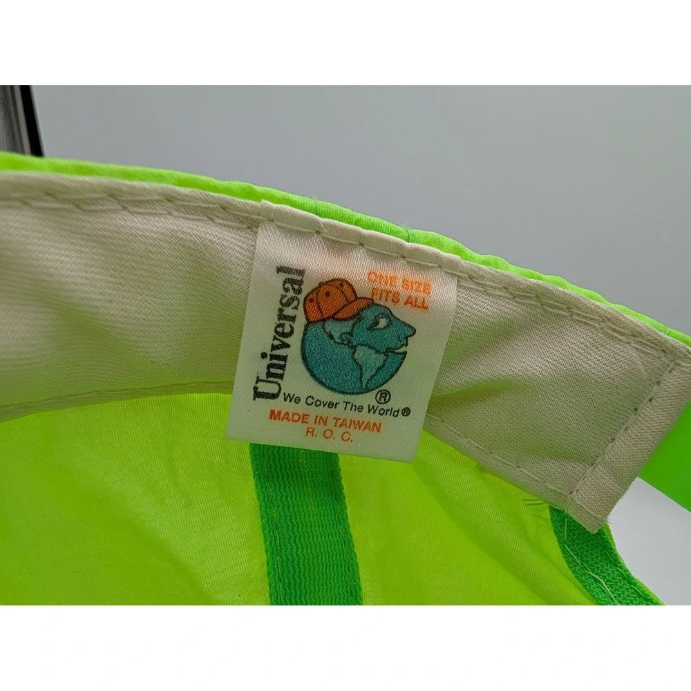 Vintage Breckenridge Ski Hat Neon Green Snapback Pink Embroidery Retro Cap